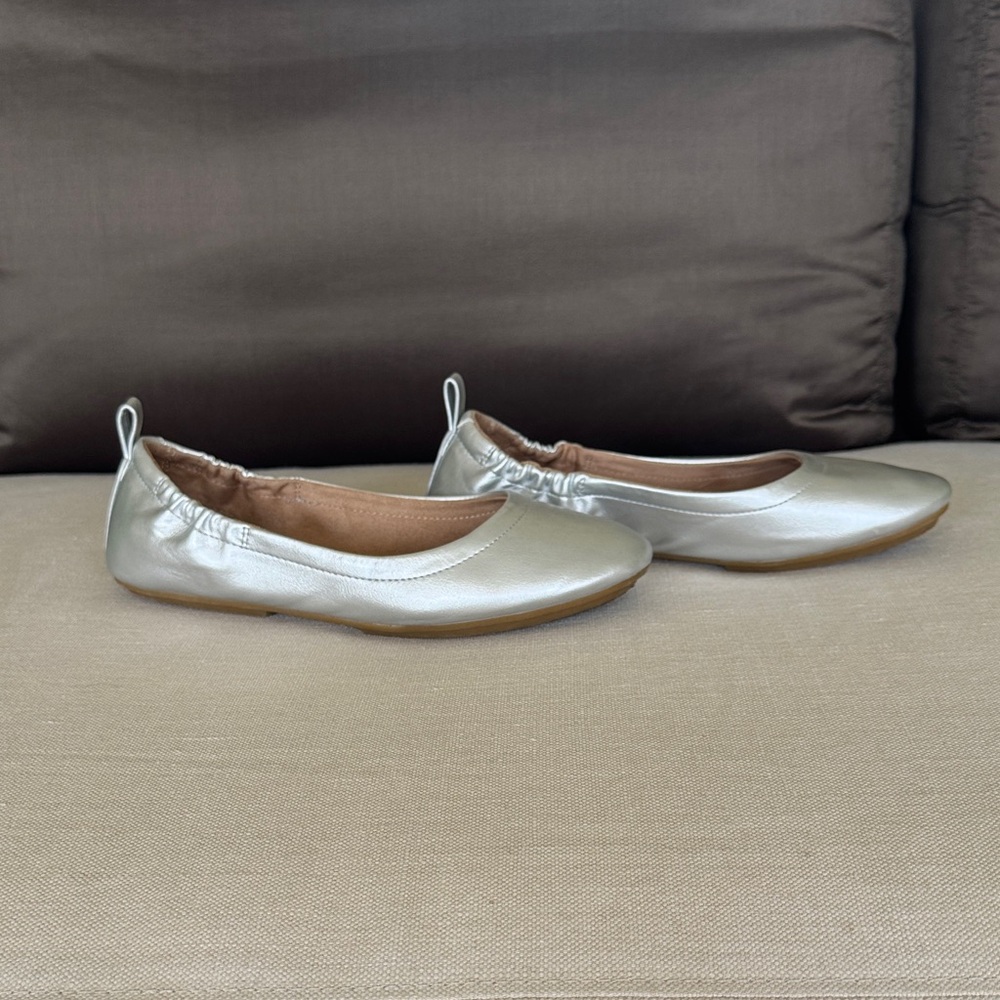 Silver Cushionaire Ballet Flats
